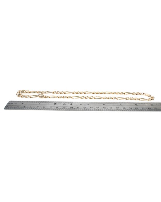Figaro Chain Necklace in Yellow Gold